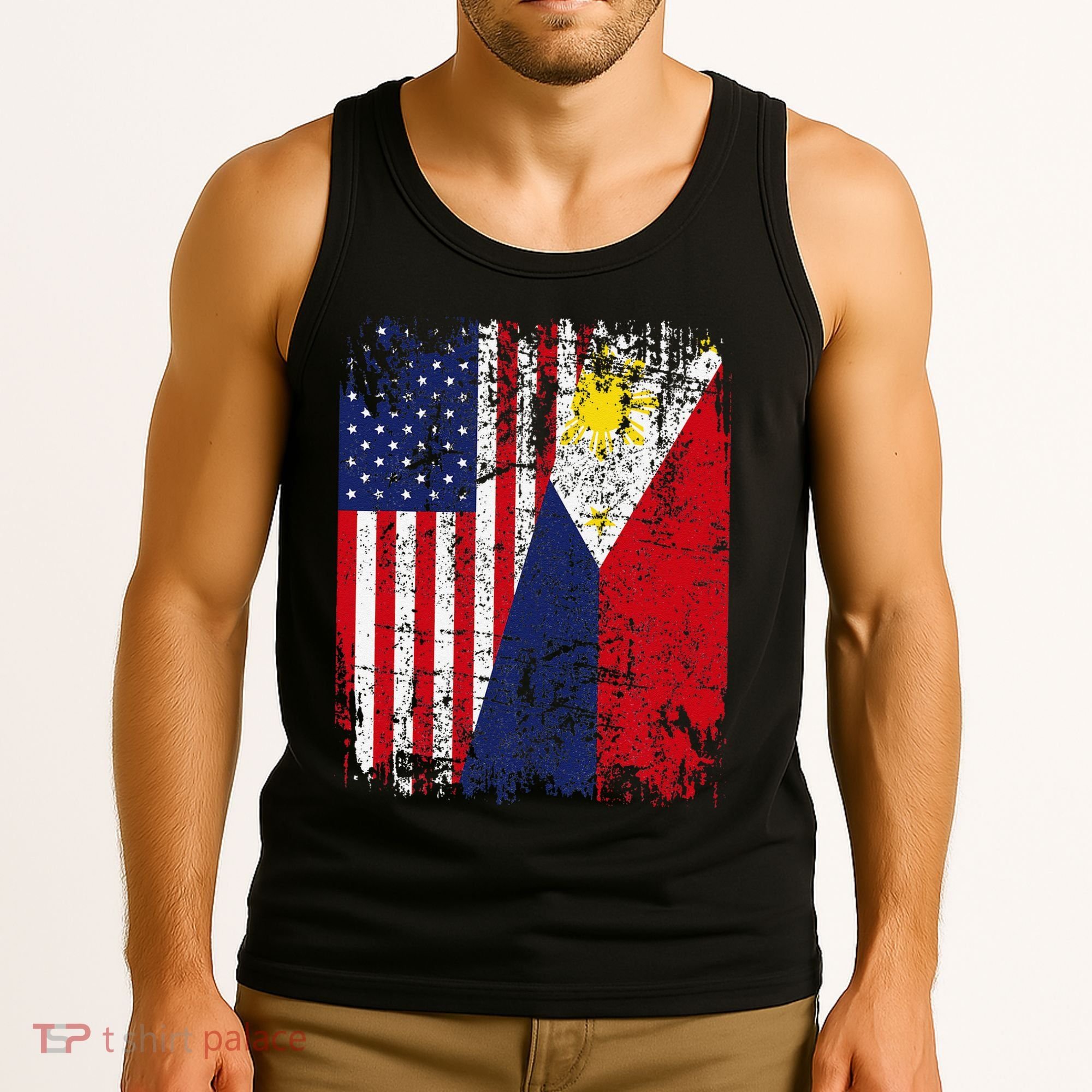 Filipino American Flag Usa Philippines Flag Tank Top