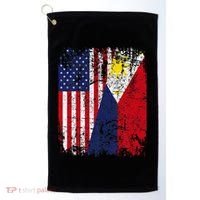 Filipino American Flag Usa Philippines Flag Golf Towel thumb 0