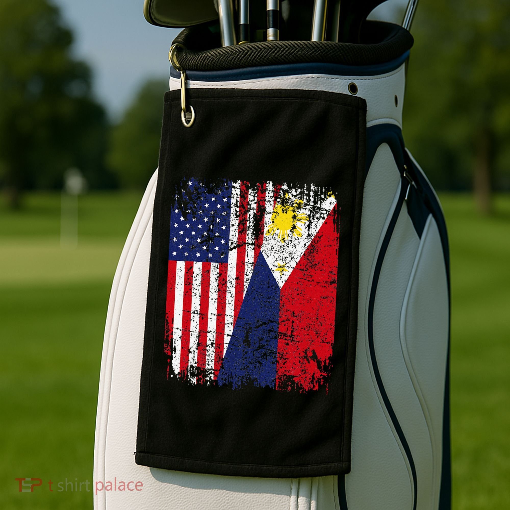Filipino American Flag Usa Philippines Flag Golf Towel