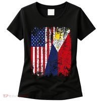 Filipino American Flag Usa Philippines Flag Women's T-Shirt thumb 0
