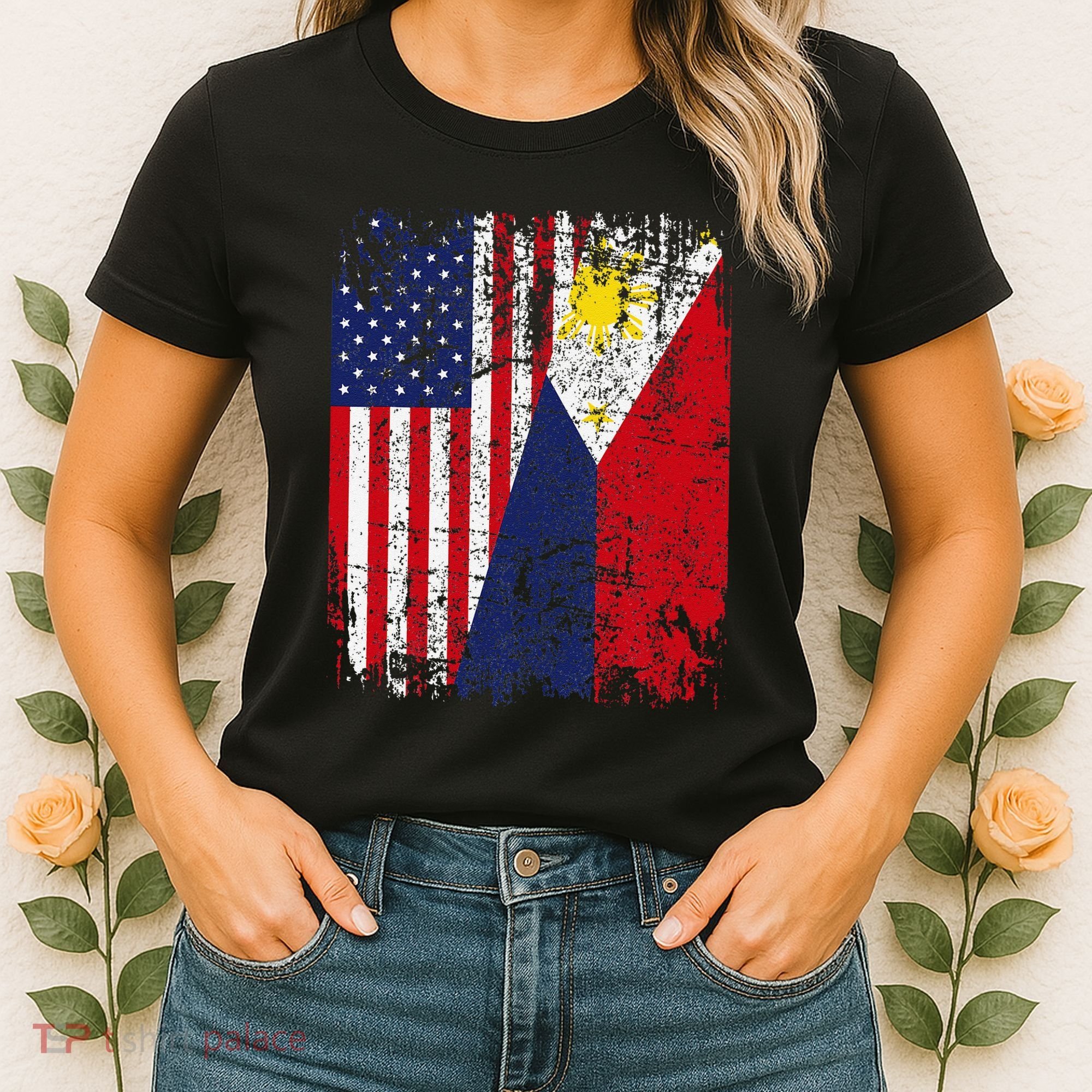 Filipino American Flag Usa Philippines Flag Women's T-Shirt