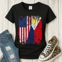 Filipino American Flag Usa Philippines Flag Women's T-Shirt thumb 3
