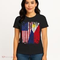 Filipino American Flag Usa Philippines Flag Women's T-Shirt thumb 4