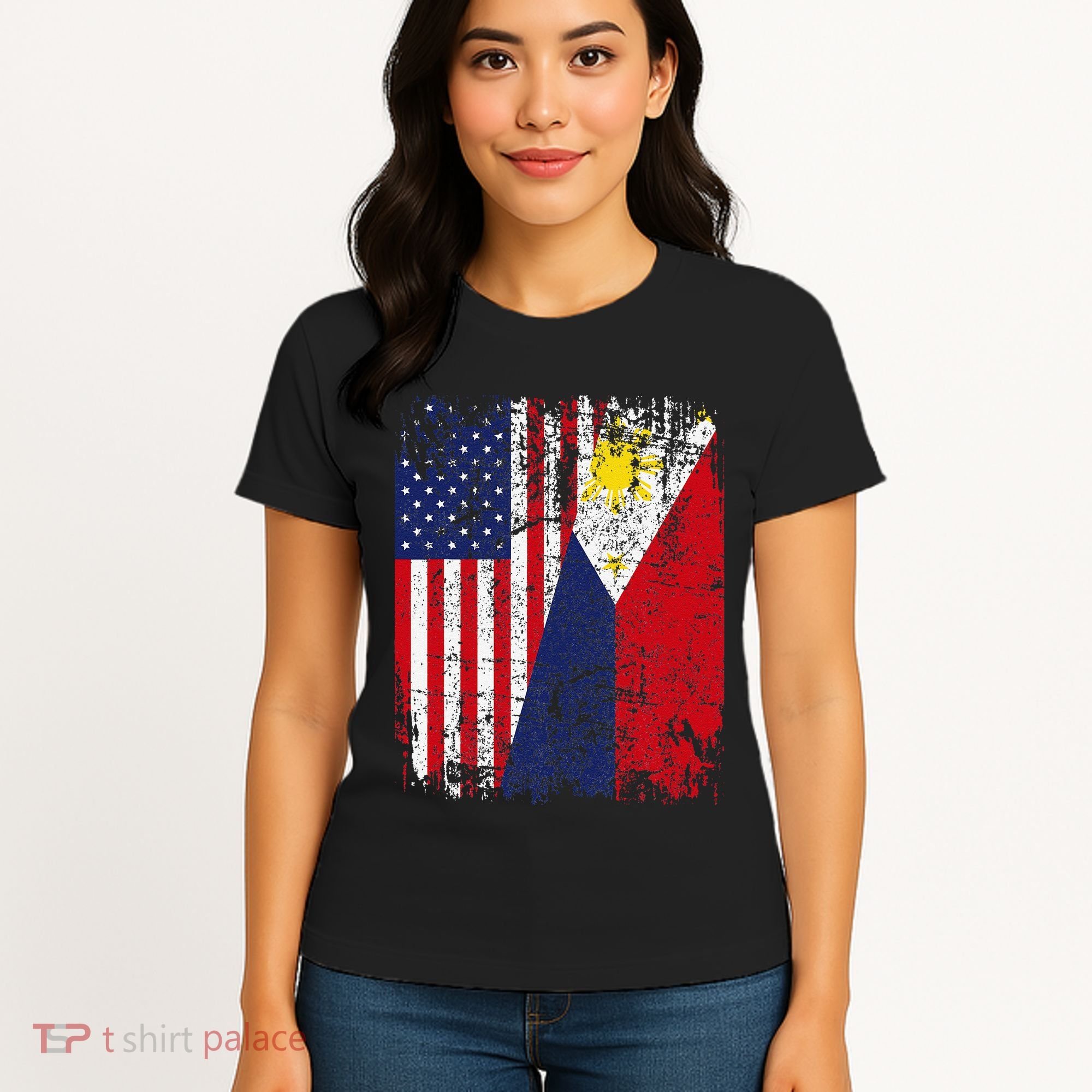Filipino American Flag Usa Philippines Flag Women's T-Shirt