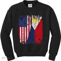 Filipino American Flag Usa Philippines Flag Kids Sweatshirt thumb 0