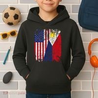 Filipino American Flag Usa Philippines Flag Kids Hoodie thumb 2