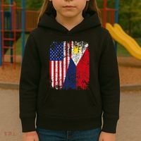 Filipino American Flag Usa Philippines Flag Kids Hoodie thumb 3