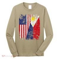 Filipino American Flag Usa Philippines Flag Long Sleeve Shirt thumb 0