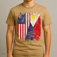 Filipino American Flag Usa Philippines Flag T-Shirt thumb 3