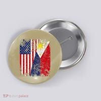 Filipino American Flag Usa Philippines Flag Button thumb 0