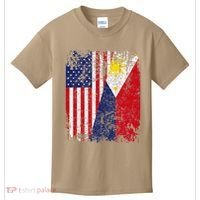 Filipino American Flag Usa Philippines Flag Kids T-Shirt thumb 0