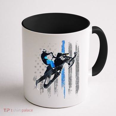 Funny American Flag Snowmobile Snowmobile Riding Gift Coffee Mug back