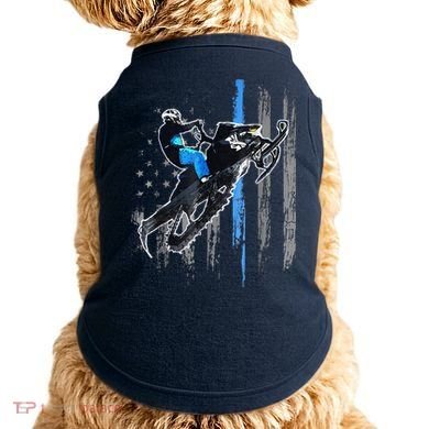 Funny American Flag Snowmobile Snowmobile Riding Gift Doggie Tank