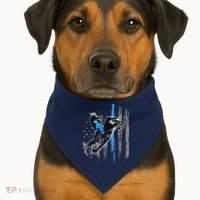 Funny American Flag Snowmobile Snowmobile Riding Gift USA-Made Doggie Bandana thumb 1