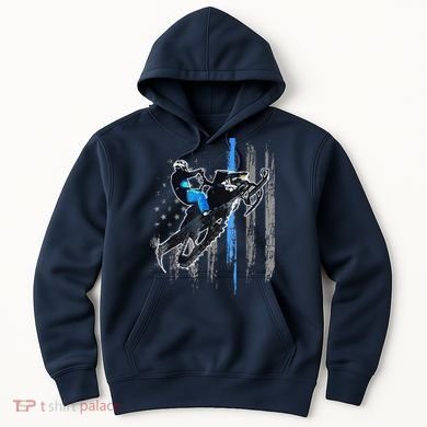 Funny American Flag Snowmobile Snowmobile Riding Gift Hoodie