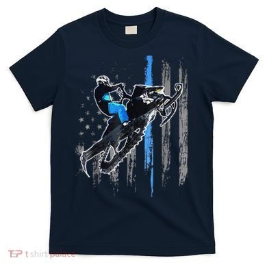 Funny American Flag Snowmobile Snowmobile Riding Gift T-Shirt
