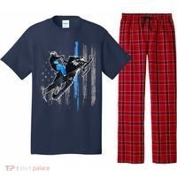Funny American Flag Snowmobile Snowmobile Riding Gift Pajama Set thumb 0