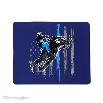 Funny American Flag Snowmobile Snowmobile Riding Gift Mousepad