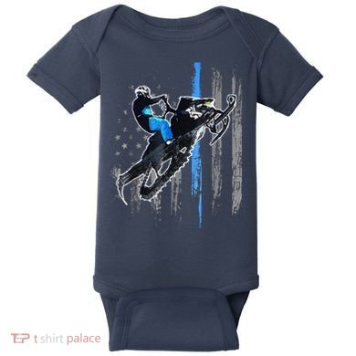 Funny American Flag Snowmobile Snowmobile Riding Gift Baby Bodysuit