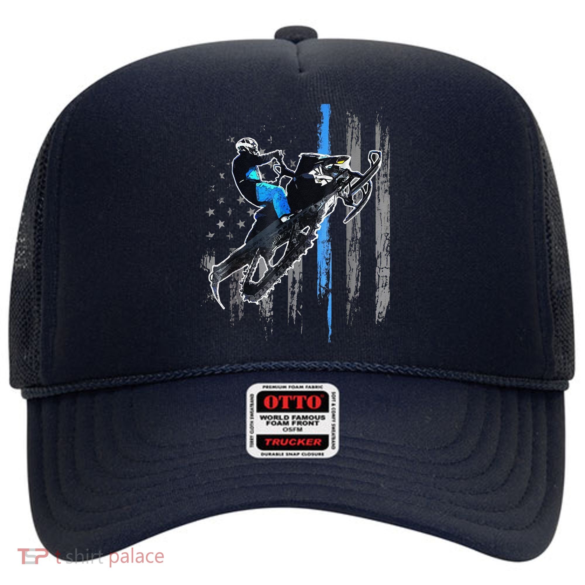 Funny American Flag Snowmobile Snowmobile Riding Gift Hat