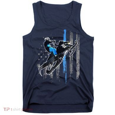 Funny American Flag Snowmobile Snowmobile Riding Gift Tank Top