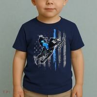 Funny American Flag Snowmobile Snowmobile Riding Gift Toddler T-Shirt thumb 2