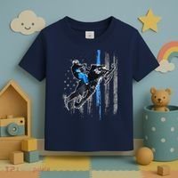 Funny American Flag Snowmobile Snowmobile Riding Gift Toddler T-Shirt thumb 3