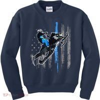 Funny American Flag Snowmobile Snowmobile Riding Gift Kids Sweatshirt thumb 0