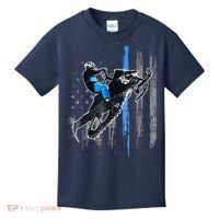 Funny American Flag Snowmobile Snowmobile Riding Gift Kids T-Shirt thumb 0