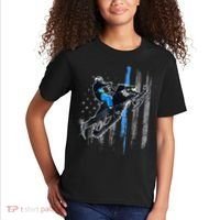 Funny American Flag Snowmobile Snowmobile Riding Gift Kids T-Shirt thumb 2