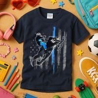 Funny American Flag Snowmobile Snowmobile Riding Gift Kids T-Shirt thumb 3