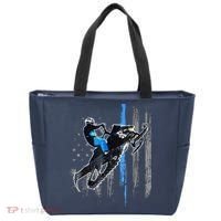 Funny American Flag Snowmobile Snowmobile Riding Gift Tote Bag thumb 0