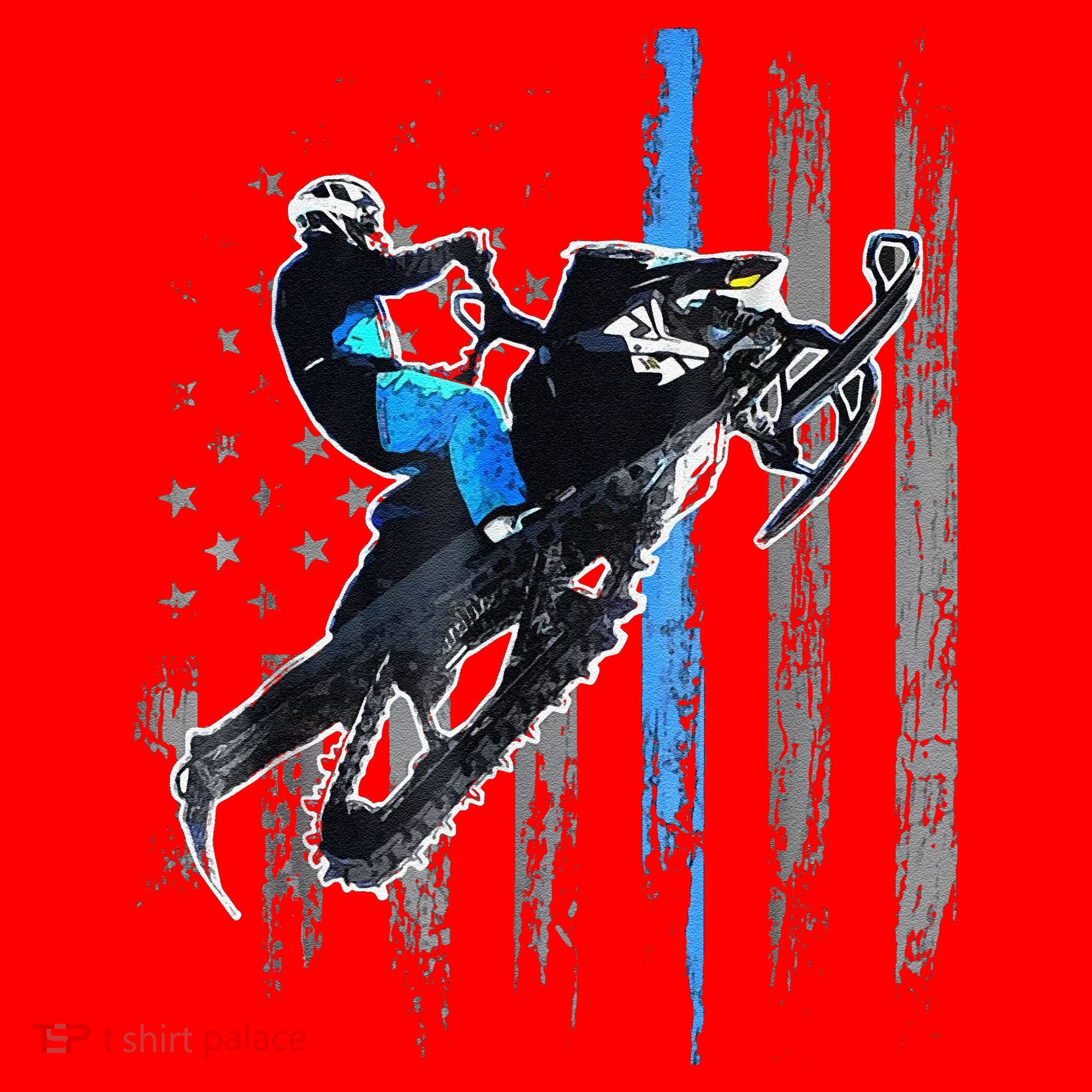 Funny American Flag Snowmobile Snowmobile Riding Gift Santa Hat
