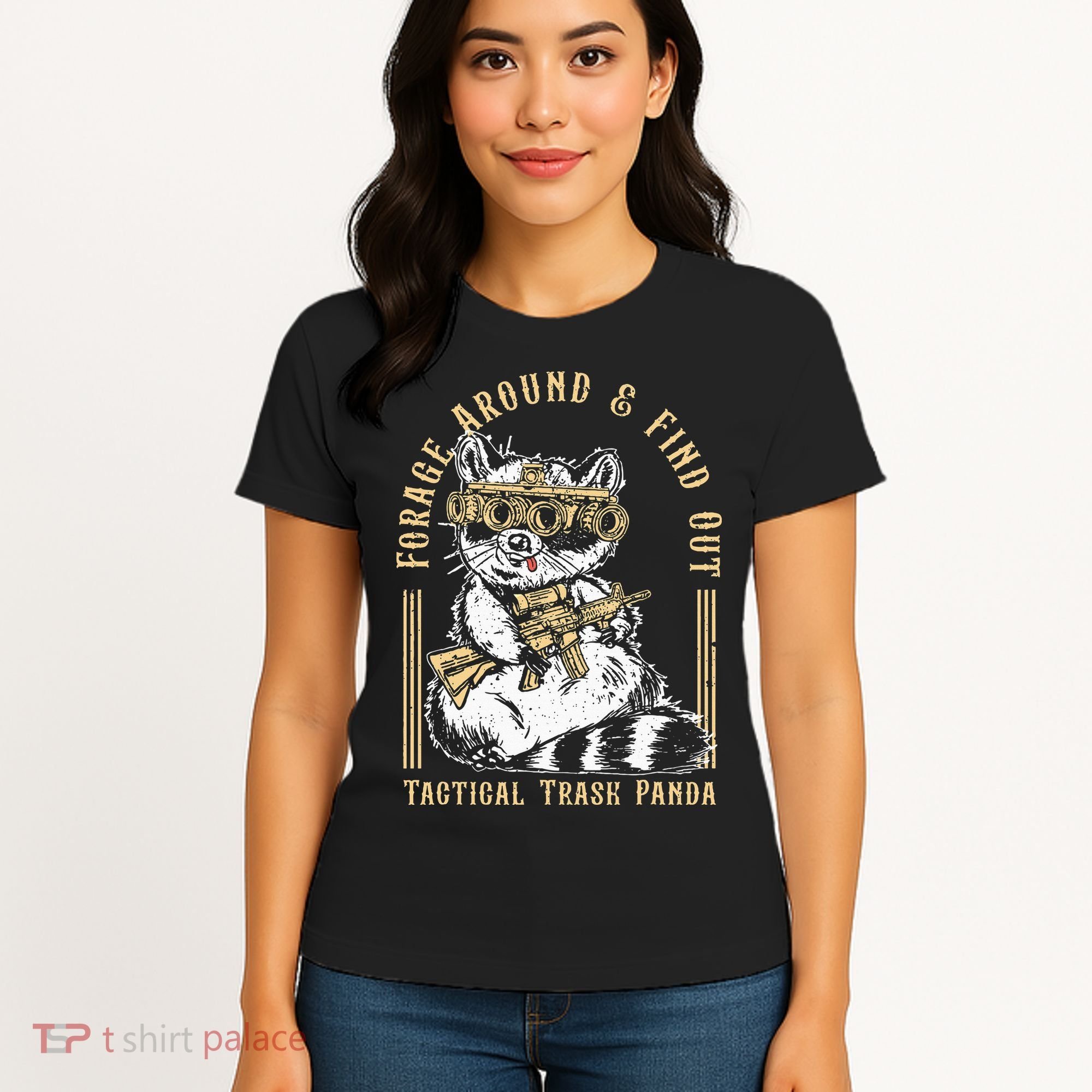 Forage Around & Find Out Tactical Trash Panda Women's T-Shirt