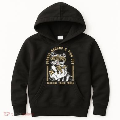 Forage Around & Find Out Tactical Trash Panda Kids Hoodie