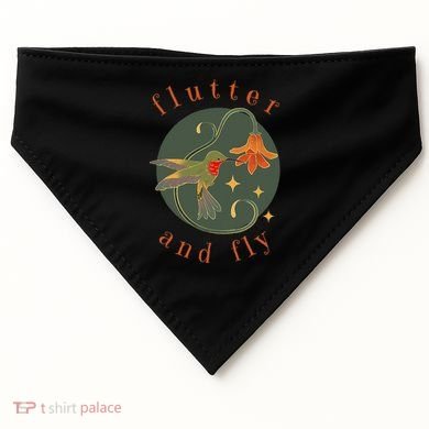 Flutter And Fly Apparel Hummingbird And Flower USA-Made Doggie Bandana