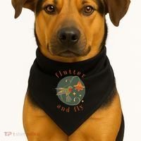 Flutter And Fly Apparel Hummingbird And Flower USA-Made Doggie Bandana thumb 1