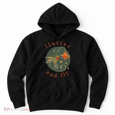 Flutter And Fly Apparel Hummingbird And Flower Hoodie