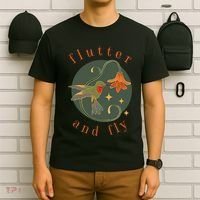 Flutter And Fly Apparel Hummingbird And Flower T-Shirt thumb 6