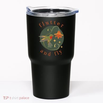 Flutter And Fly Apparel Hummingbird And Flower Tumbler
