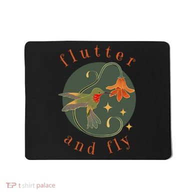 Flutter And Fly Apparel Hummingbird And Flower Mousepad