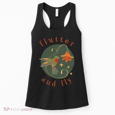 Flutter And Fly Apparel Hummingbird And Flower Women's Tank Top