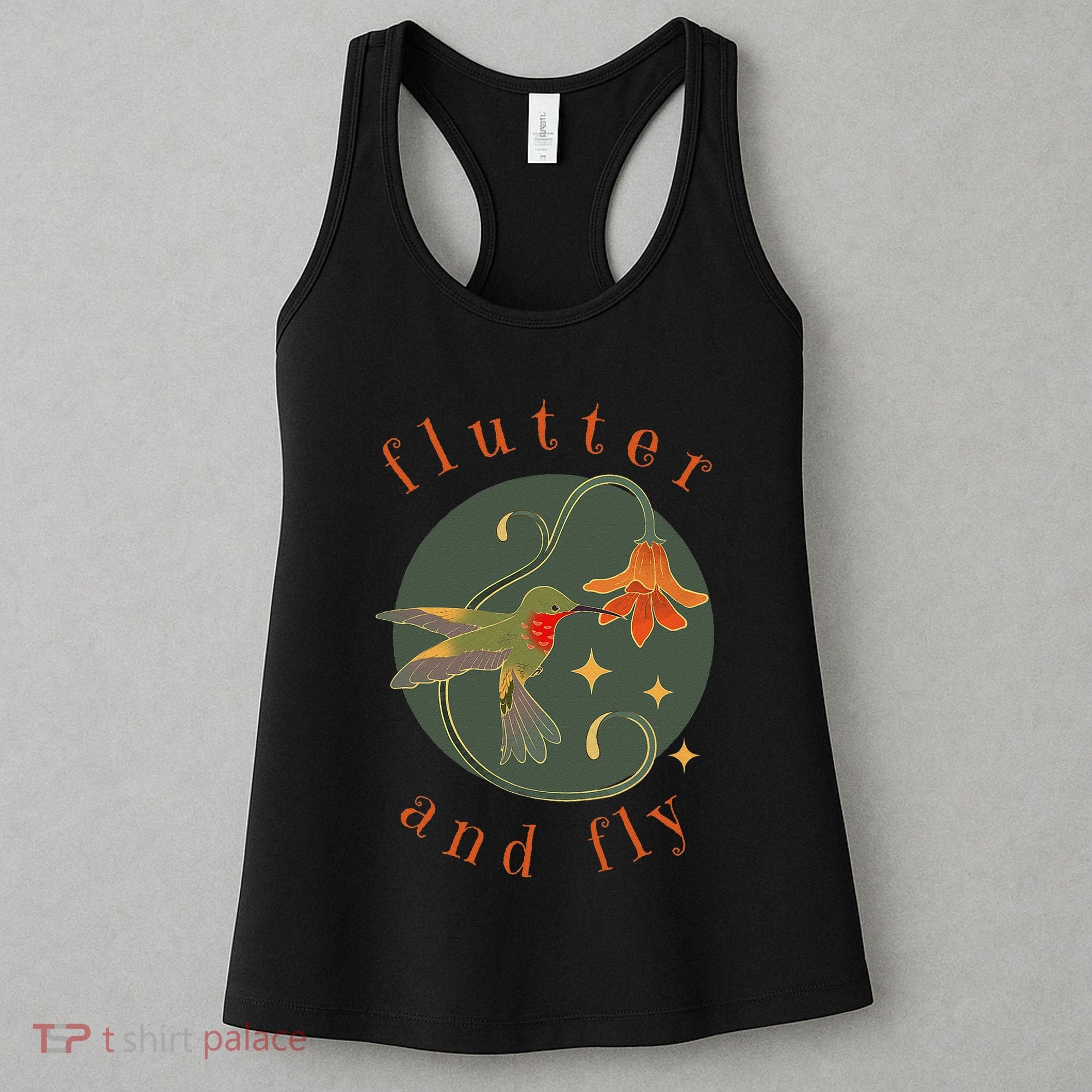 Flutter And Fly Apparel Hummingbird And Flower Women's Tank Top