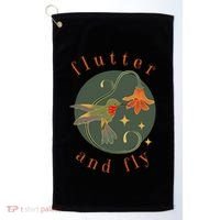 Flutter And Fly Apparel Hummingbird And Flower Golf Towel thumb 0