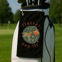 Flutter And Fly Apparel Hummingbird And Flower Golf Towel thumb 2