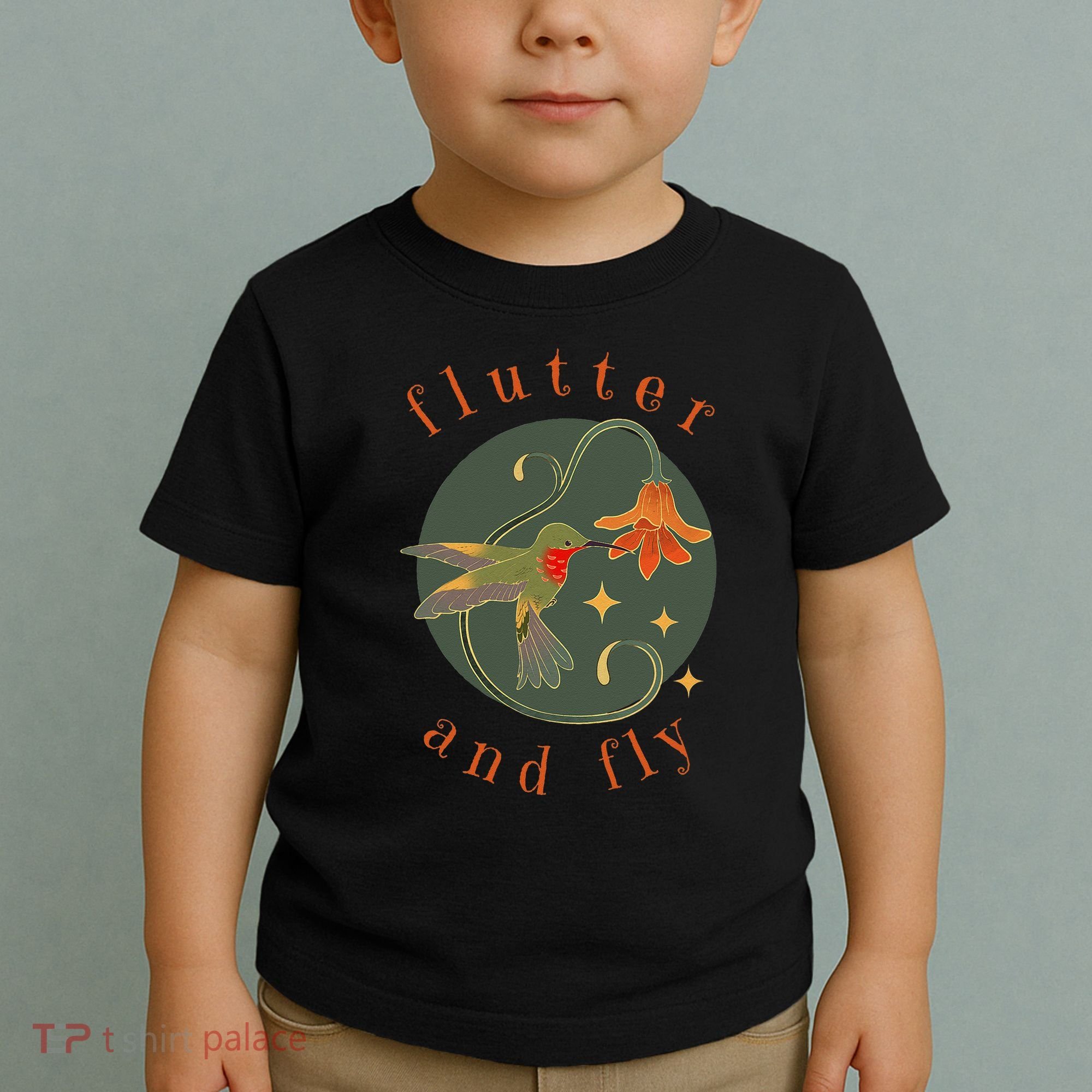Flutter And Fly Apparel Hummingbird And Flower Toddler T-Shirt