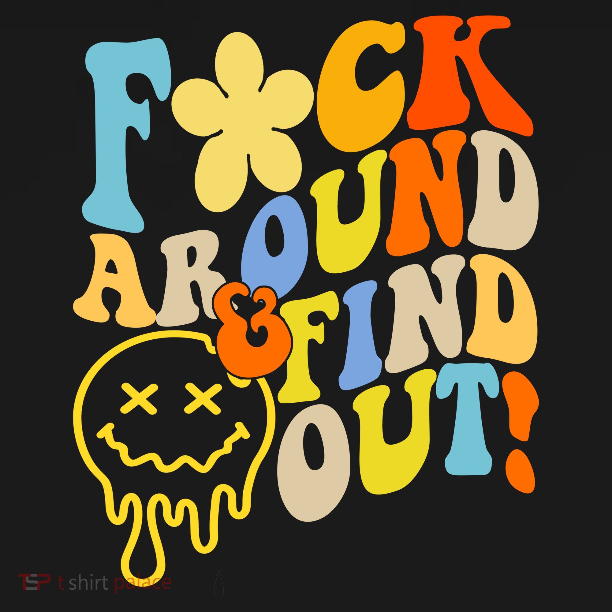 Fuck Around Find Out Smile Retro Groovy Funny Baby Bodysuit