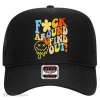 Fuck Around Find Out Smile Retro Groovy Funny Hat thumb 0