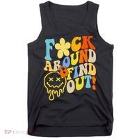 Fuck Around Find Out Smile Retro Groovy Funny Tank Top thumb 0