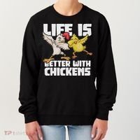 Funny Animal Farmer Dabbing Rooster Dab Hen Chicken Women's Sweatshirt thumb 0